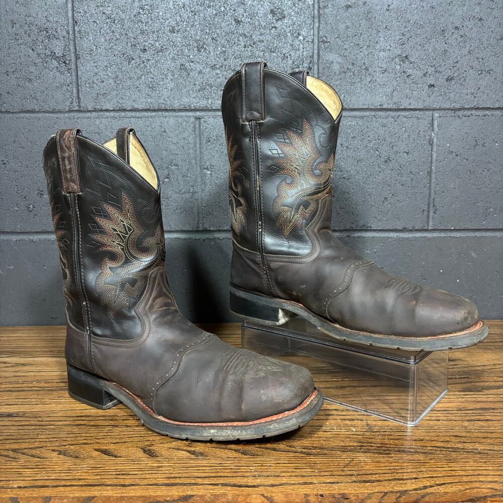 Double H Steel Toe Western Work Boots Brown Leather Men’s 10.5EE